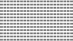 Optical Illusion Test: Find the Hidden 08 and 66 Numbers Among 88s in 10 Seconds
