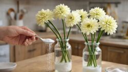 Why putting a spoonful of sugar in vases keeps flowers upright and hydrated