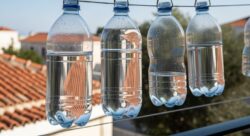 Hanging bottles with water and vinegar on the balcony : why people recommend it and what it’s really for